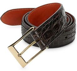 Boxed Crocodile Leather Belt
