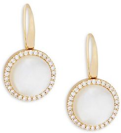 Mother-Of-Pearl, Crystal Doublet and 18K Rose Gold Earrings