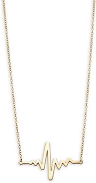 14K Yellow Gold Heartbeat Pendant Necklace