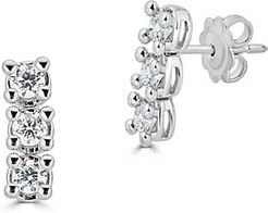 14K White Gold & 1 TCW Diamond Earrings