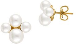 5-7MM White Organic Pearl Stud Earrings
