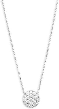 Bridal 14K White Gold & 0.99 TCW Diamond Circle Pendant Necklace