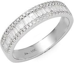 Diamond and 14K White Gold Band Ring