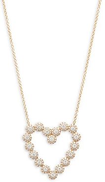 14K Yellow Gold & 1.15 TCW Diamond Heart Pendant Necklace