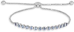 Blue Tanzanite and 14K White Gold Slider Bracelet