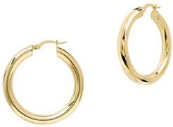 14K Yellow Gold Polished Hoop Earrings