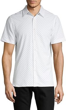 Slim-Fit Stretch Dot-Print Shirt