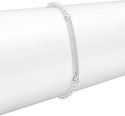 925 Sterling Silver Diamond Bar Bubble Bracelet