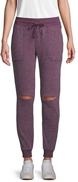 Cutout Cotton-Blend Sweatpants