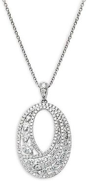 14K White Gold & 1.17 TCW White Diamond Pendant Necklace