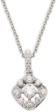 14K White Gold & Diamond Pendant Necklace