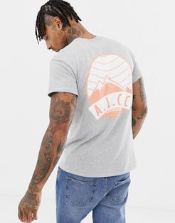 A London alpine back print t-shirt-Grey