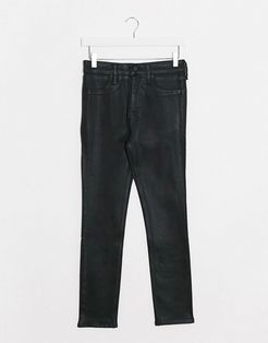 coated skinny jeans in black