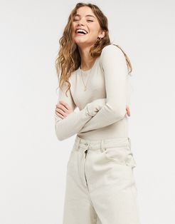 cozy bodysuit in cream-Grey