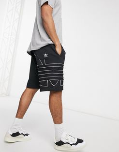 big trefoil shorts in black