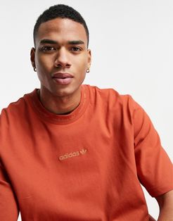 Premium Sweats overdyed ribbed T-shirt in burnt orange