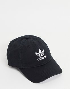 relaxed strapback cap-Black