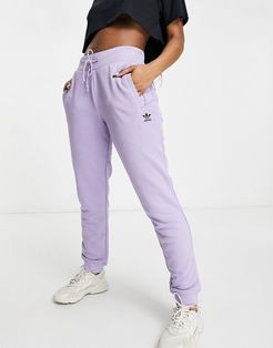 Originals Trefoil Essentials logo cuffed sweatpants in purple