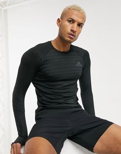adidas Running long sleeve t-shirt in black