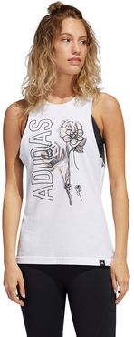 adidas Training floral tank in white