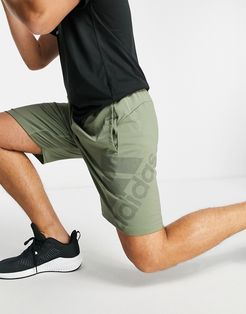 adidas Training logo shorts in khaki-Green