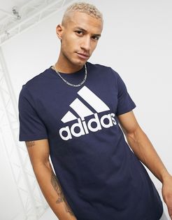 adidas Training logo t-shirt in navy