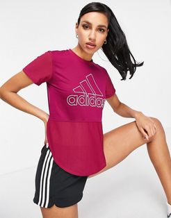 adidas Training mesh t-shirt in purple