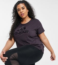 adidas Training Plus glam T-shirt in purple