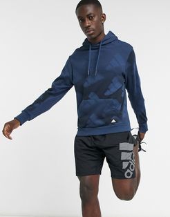 adidas Training printed hoodie in navy