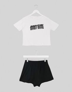 baby girl t-shirt and shorts pyjama set-Multi