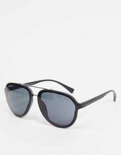 aviator style sunglasses in matte black