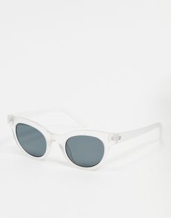 cat eye sunglasses in clear white