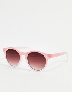 round sunglasses in pink