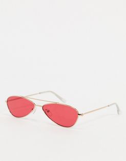 Snippet aviator sunglasses in red
