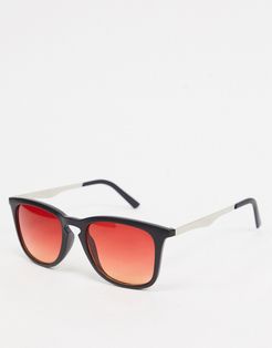 style sunglasses in black with amber lens
