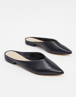 Nirasa mule flat shoe in black leather