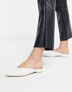 Nirasa mule flat shoe in white leather