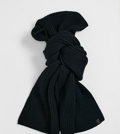 merino rib scarf in black