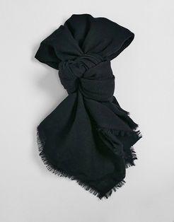 wool oversized scarf in black