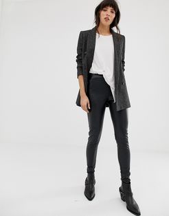 cora faux leather leggings-Black