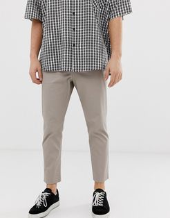 cropped tapered chino in stone