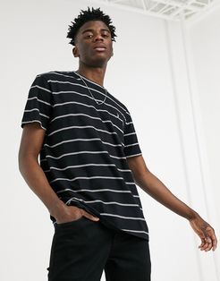 louis stripe T-shirt in black