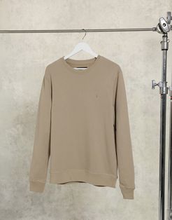 Raven ramskull logo crewneck sweatshirt in taupe marl-Neutral