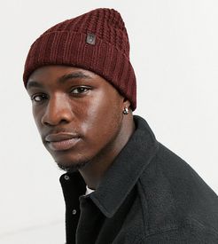 AllSaints thermal stitch beanie in rust red