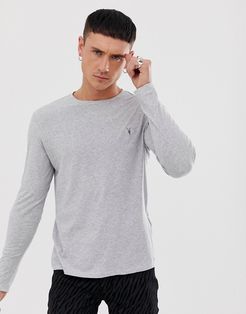 Tonic long sleeve ramskull logo t-shirt in gray marl-Grey