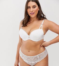 Curve Sexy Lace plunge bra in white