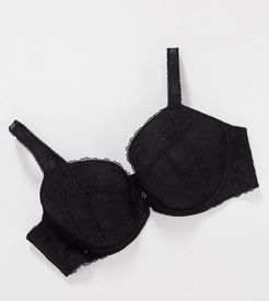 Plus Size Sexy Lace plunge bra in black