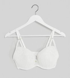 Plus Size Sexy Lace plunge bra in white