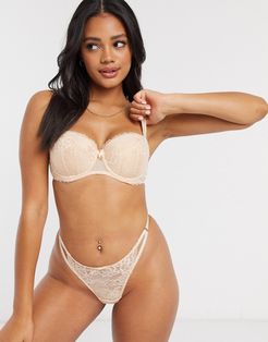 Sexy Lace padded balconette bra in pale pink