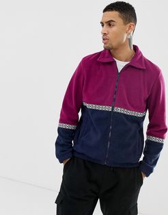 Zip Through Fleece Jacket-Purple
